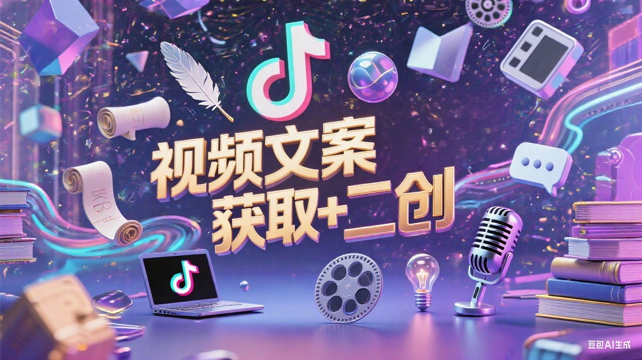 多平台视频文案获取+二创-爱智特agent,一站式企业智能体推荐平台,扣子企业智能体,扣子工作流免费复制下载